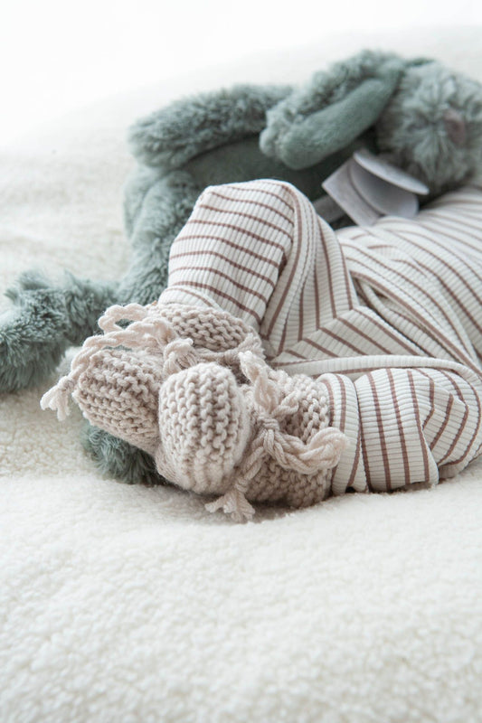Broekje baby rib karamel stripes