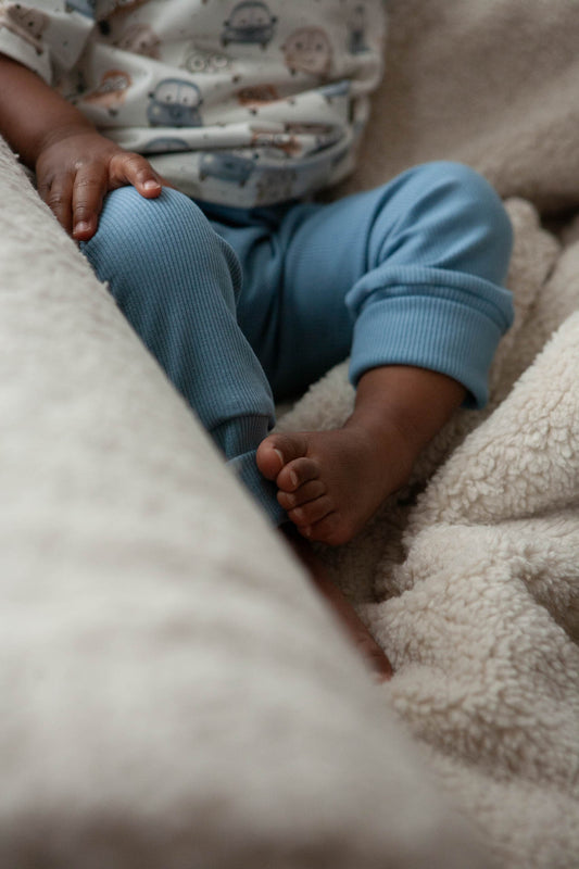 Baby pants ribbed blue