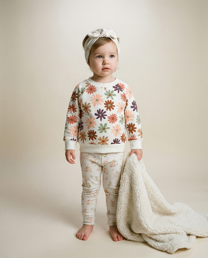 Leggings baby rib flowers