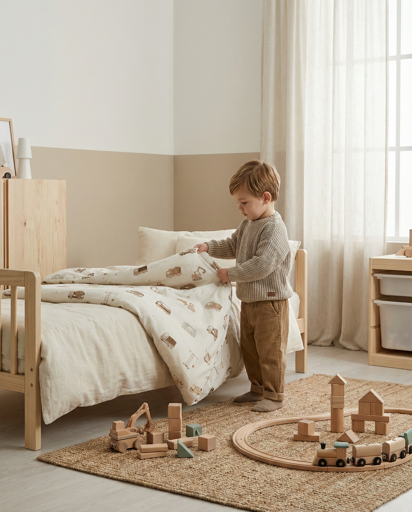 Baumaschinen für Kinderbettbezüge