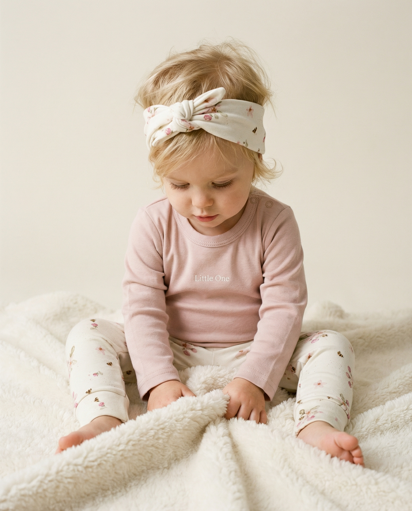 Headband little one flowers pink