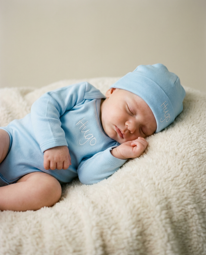 Personalisiertes Stramplerset Babyblau