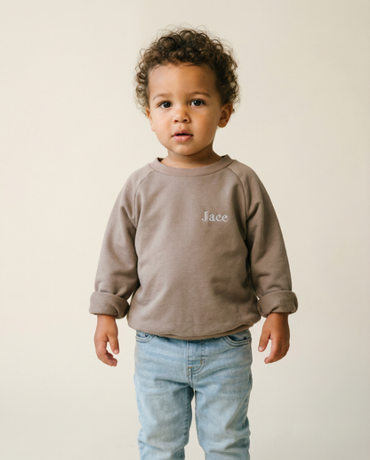 Personalized taupe sweater