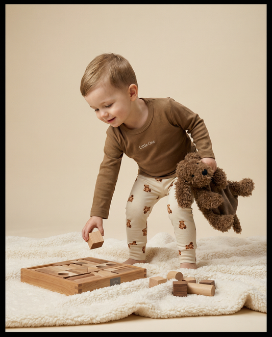 Houten blokken in tray - speelgoed 30 stuks