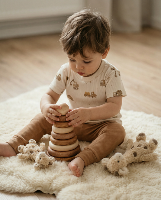 Leggings baby rib cocoa