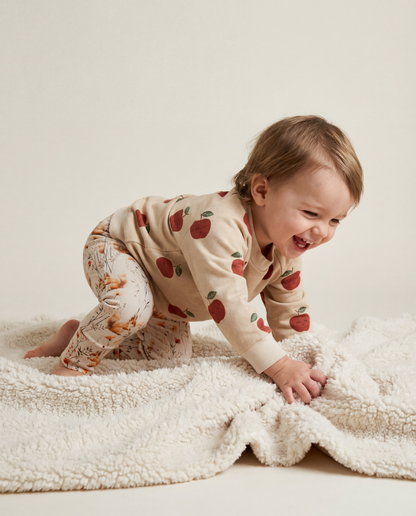 Cable-knit pants natural